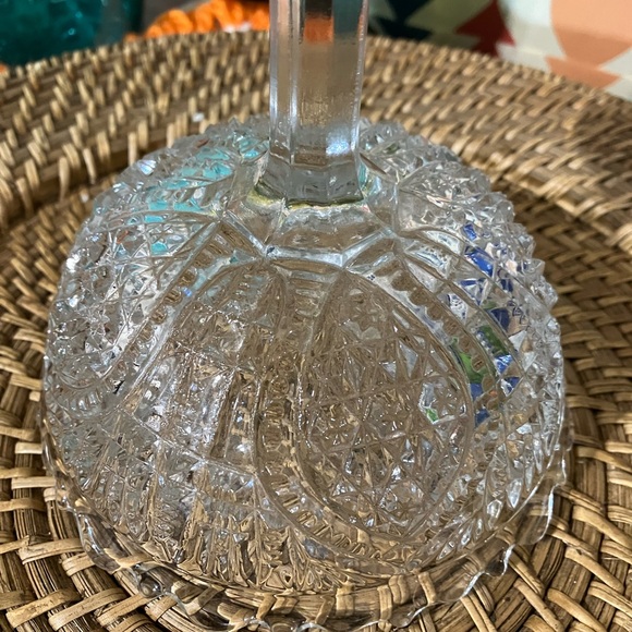 Vintage Pressed Glass Geometric Pedestal Compote Bowl With Sawtooth Rim Clear - Picture 7 of 10
